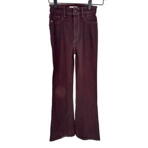 DL1961 Bridget Cropped Instasculpt Bootcut High Rise Jean Burgundy Red 23
